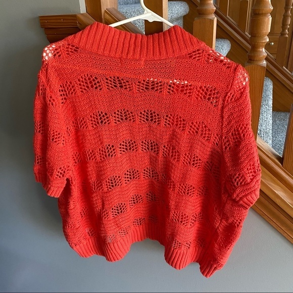 St. John's Bay Cropped Cardigan, Lacey Detail - Picture 4 of 4